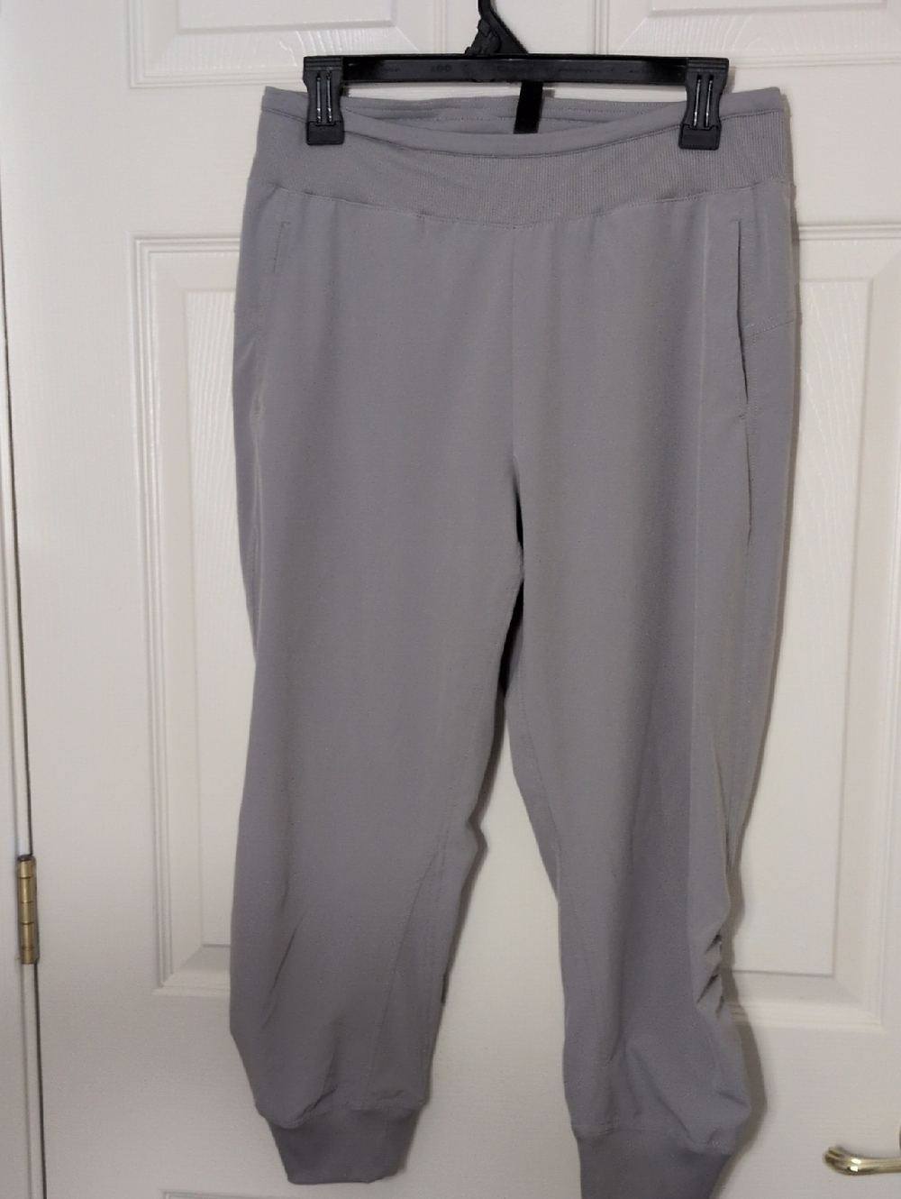 Kyodan Light Gray Ribbed-Waist Jogger Pants With Pockets! Size Medium